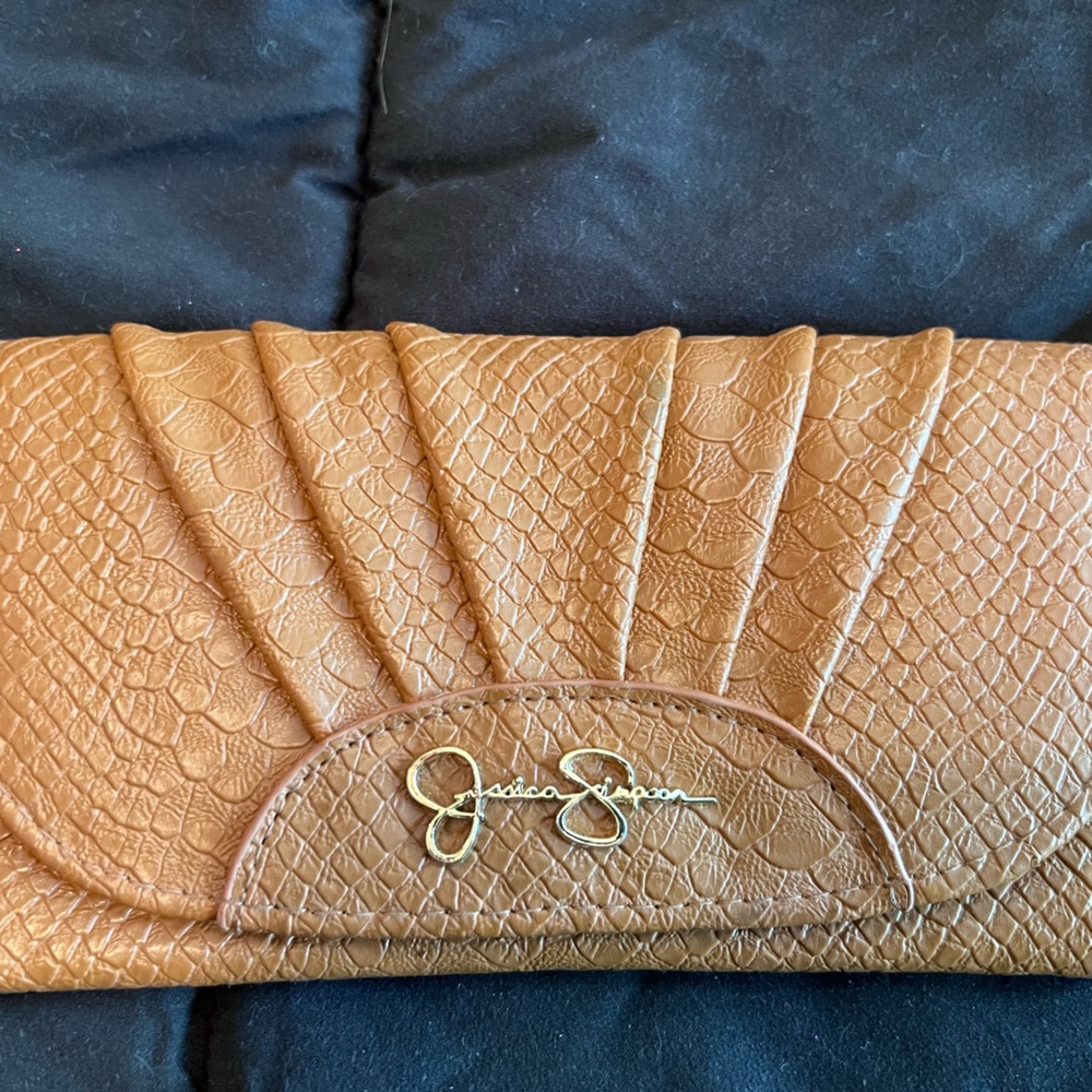 Jessica Simpson trifold wallet leopard interior